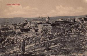 Galilee Galilaea Israel Cana Galilaea Scenic View Antique Postcard J72619