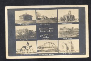 RPPC GLENDIVE MONTANA DOWNTOWN STREET SCENE MULTI VIEW REAL PHOTO POSTCARD