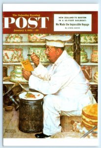NORMAN ROCKWELL How to Diet SATURDAY EVENING POST Chef ~ Repro 4x6 Postcard