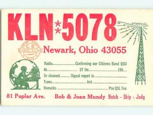 comic - QSL CB HAM RADIO CARD Newark Ohio OH t8890