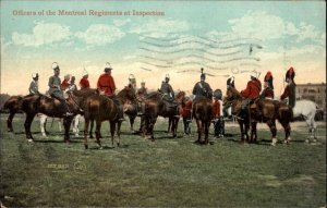 Montreal Quebec QUE Regiment Officers Mounted Police Horses c1910 Postcard