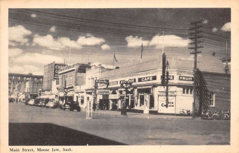 Moose Jaw Saskatchewan Canada Main Street Ice Cream Sign Postcard AA61320