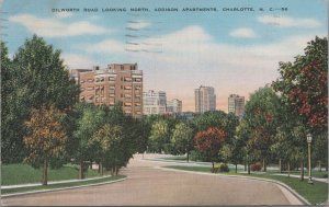 Postcard Dilworth Road Looking North Addison Apartments Charlotte NC