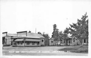 Jackman ME Peep Inn Restaurant & Camps RPPC Real Photo Postcard