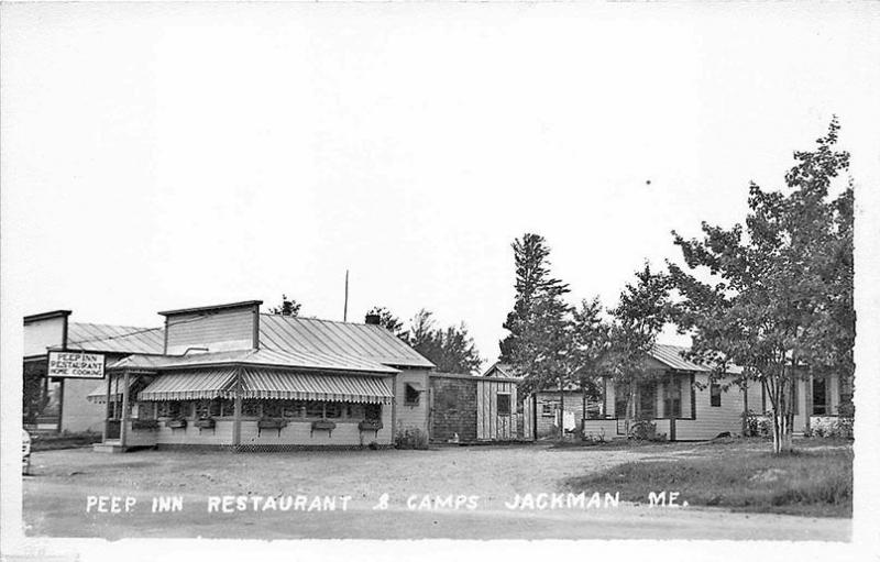 Jackman ME Peep Inn Restaurant & Camps RPPC Real Photo Postcard
