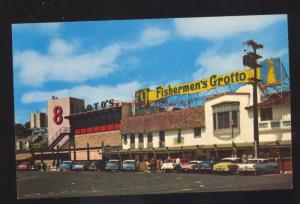 SAN FRANCISCO CALIFORNIA FISHERMAN'S WHARF 1950's CARS VINTAGE POSTCARD CALIF.