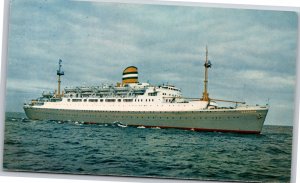 Transportation~SS Maasdam Dutch Turbine Steampship~Holland America line~Postcard