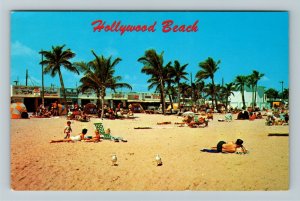 Hollywood FL-Florida, Beach & Boardwalk View, Chrome Postcard