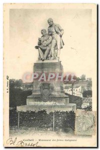 Old Postcard Corbeil Monument brothers Galignani