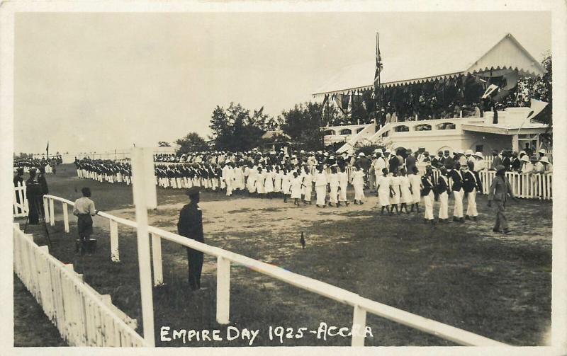 Accra British Colony Ghana Gold Coast Empire Day 1925 Real Photo Postcard