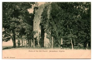 Antique Ruins of the Old Church, Jamestown, Pre-1907, VA Postcard