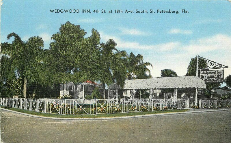 St Petersburg Florida Wedgewood Inn roadside 1940s Postcard 21-8012