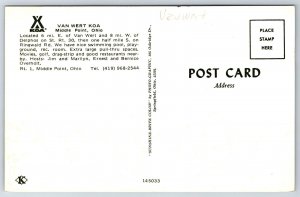 Middle Point Ohio~Van Wert KOA Camp Ground~A Frame Office & Pool~Trailers~1970s