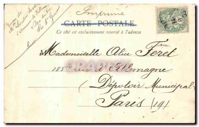 Old Postcard Garden Paris Montmartre Sacre Coeur