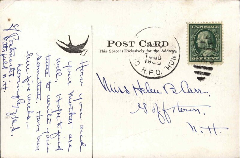 PITTSFIELD NH B&M Railroad Train Station c1910 Postcard