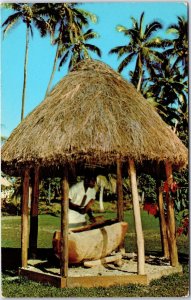 VINTAGE POSTCARD FIJIAN LALI DRUM BEATER USED FOR CALLING GUESTS TO MEALS