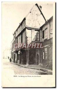 Old Postcard Sens The House of the Pillars Rue Jean Cousin Horse Butcher