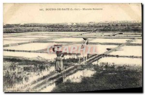 Postcard Old Bourg of Batz Salt Marshes