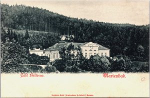 Czech Republic Gruss aus Marienbad Cafe Bellevue Marianske Lazne Postcard C069