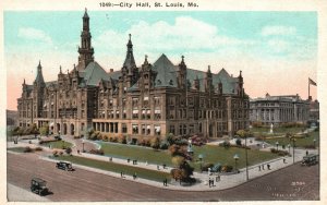 Vintage Postcard 1920's City Hall Historical Building St. Louis Missouri MO