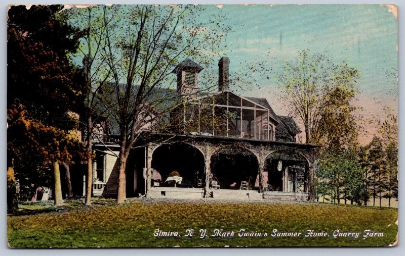 K32/ Elmira New York Postcard c1910 Mark Twains Summer Home Quarry 133