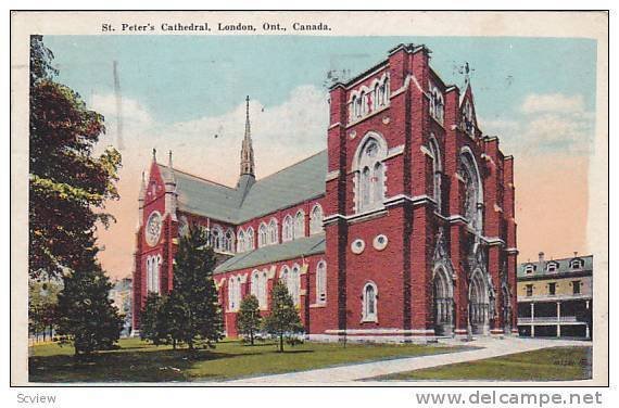 Exterior, St. Peter's Cathedral,  London, Ontario, Canada,  PU-00-10s