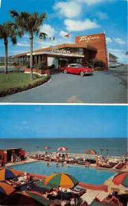 Miami Beach Florida 1950s Postcard Tangiers Resort Motel Multiview Pool