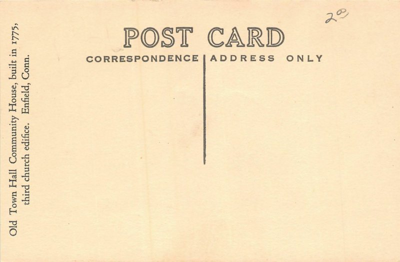 G99/ Enfield Connecticut RPPC Postcard c1930s Town Hall Community