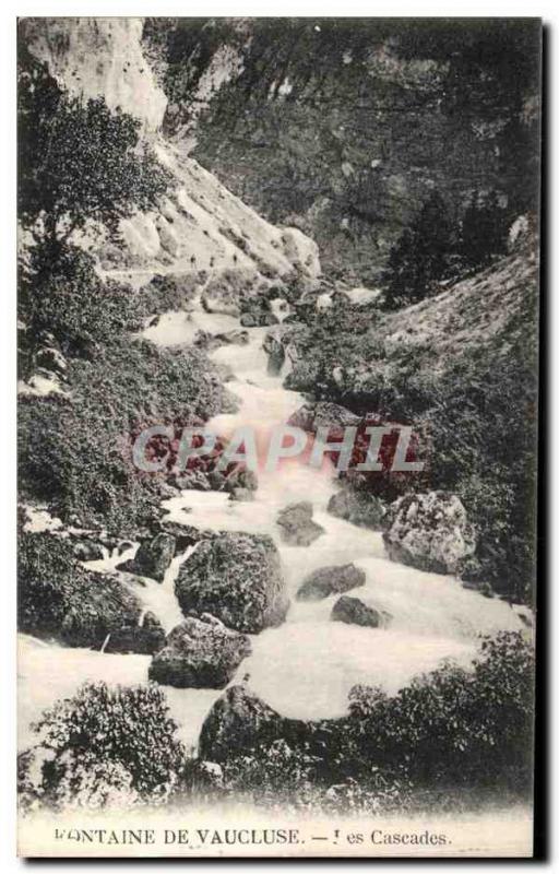 Old Postcard Fontaine De Vaucluse Cascades