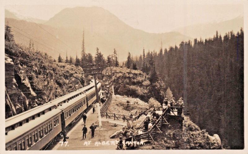 ALBERTA CANYON BC CA~CANADIAN PACIFIC RAILROAD-OBSERVATION-REAL PHOTO POSTCARD