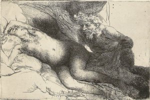 Jupiter and Antiope, by Rubens Fine art, modern Dutch postcard