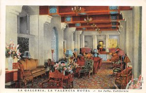 J47/ La Jolla California Postcard Interior La Galleria La Valencia Hotel 353