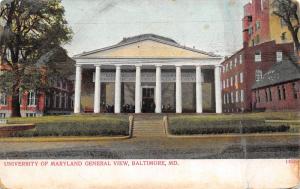 Baltimore Maryland c1910 Postcard University of Maryland General View