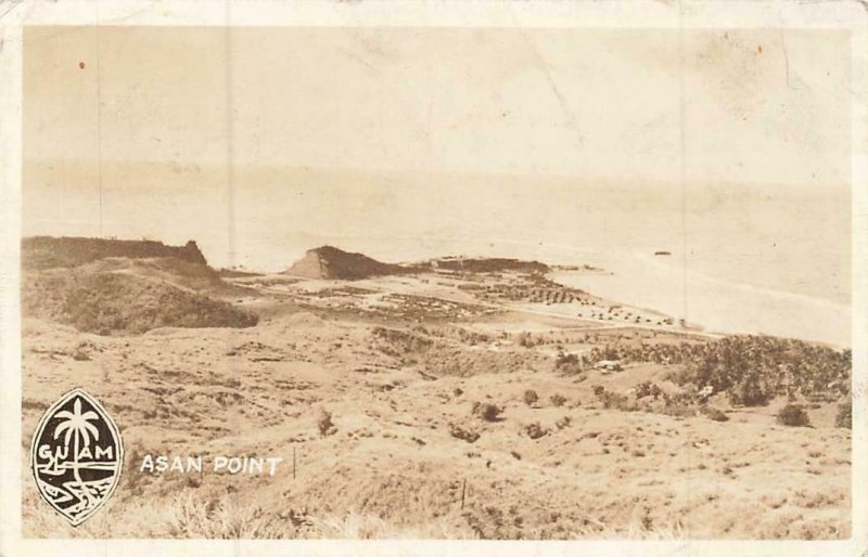 RPPC Asan Point Guam Panorama View US Army 1947 Postmark Real Photo P182 