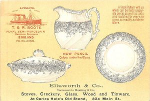 Middletown CT Ellsworth Co. T & R Boote Semi-Porcelain Ship Lucania Tradecard