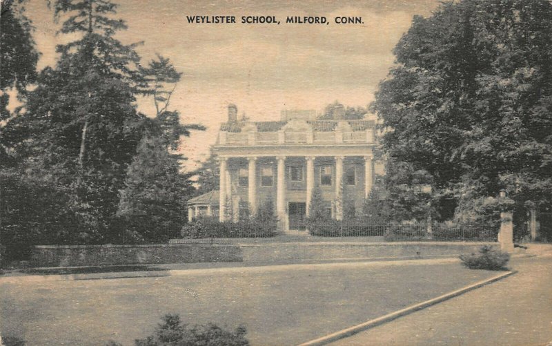 Weylister School, Milford, Connecticut, Early Postcard, Used in 1936