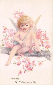 Beware! Valentine's Day Dan Cupid Message Raphael Tuck #234 Postcard