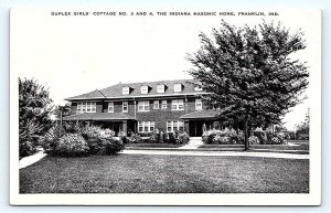 FRANKLIN, IN  ~ c1930s ~INDIANA MASONIC HOME Girls Cottages #3 & #4 Postcard