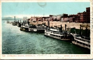 Vtg 1906 Monongahela Wharf Steamboats Pittsburgh Pennsylvania PA Postcard