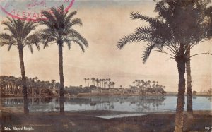 B203 Egypt Cairo 1910 Village of Memphis vintage postcard
