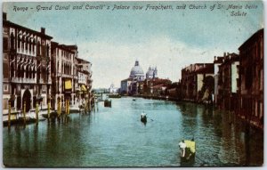 VINTAGE POSTCARD THE GRAND CANAL & CARVALLI'S PALACE AT ROME ITALY c. 1910s