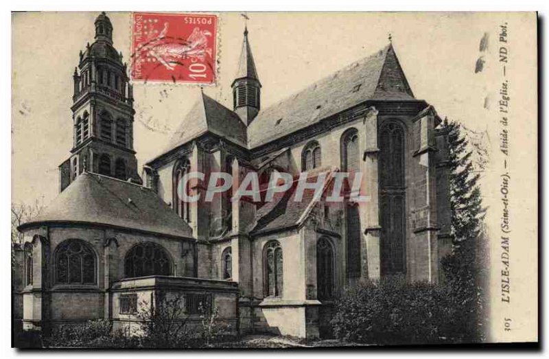 Old Postcard L'Isle Adam S and O Apse of the Church