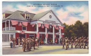 PC20 JLs postcard linen gettysburg pa soldiers parade museum