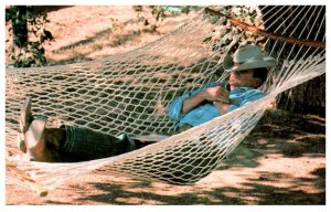 Ronald Reagan , sleeping in hammock