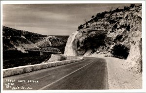 RPPC Pecos Auto Bridge on U.S. Highway 90 TX Vintage Postcard D30