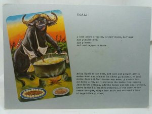 Ugali Meal Recipe African Cooking Vintage Postcard 