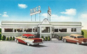 Summerville NJ Whitehouse Diner Old Cars Postcard