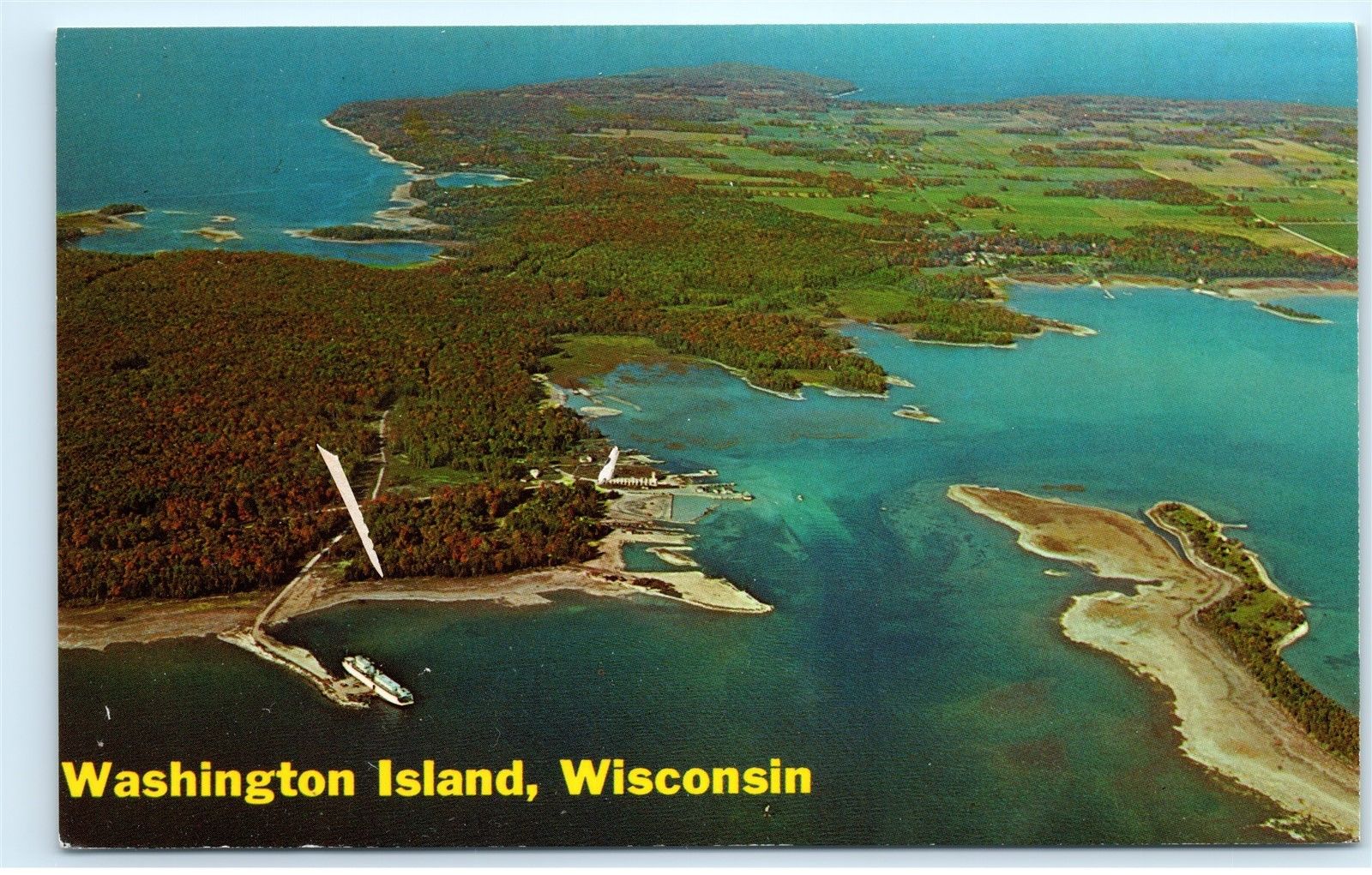 Aerial View Detroit Washington Island Ferry Dock Door