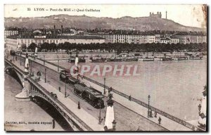 Old Postcard Lyon Pont du Midi and dock Gailleton