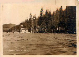 Greensboro Vermont Postcard, Caspian ? Lake Scene 1910s Real Photo Postcard